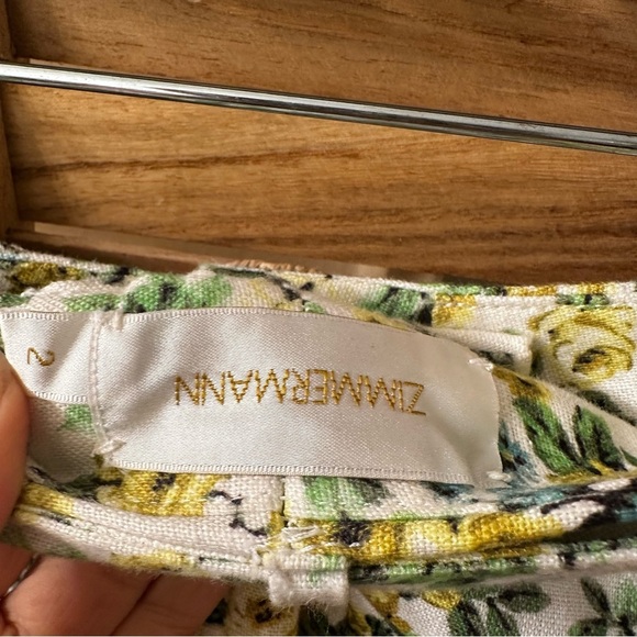 Zimmerman Golden Fitted Pant in Lemonade Acid Floral Size 8 - Picture 6 of 6